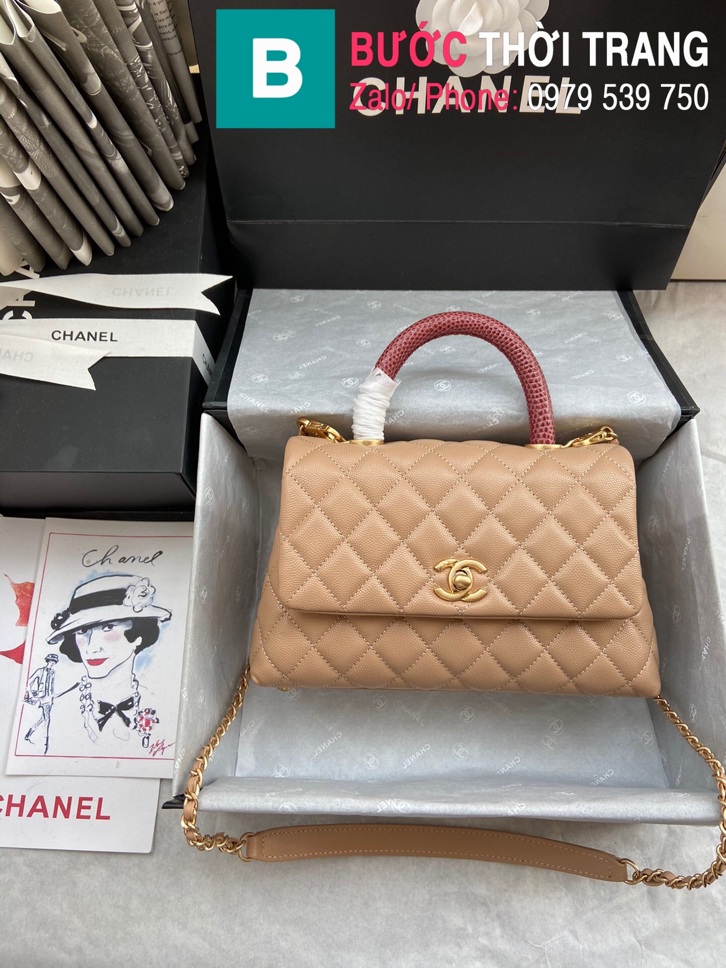 Túi xách Chanel Small flap bag ngọc trai - CNSL021 - Olagood
