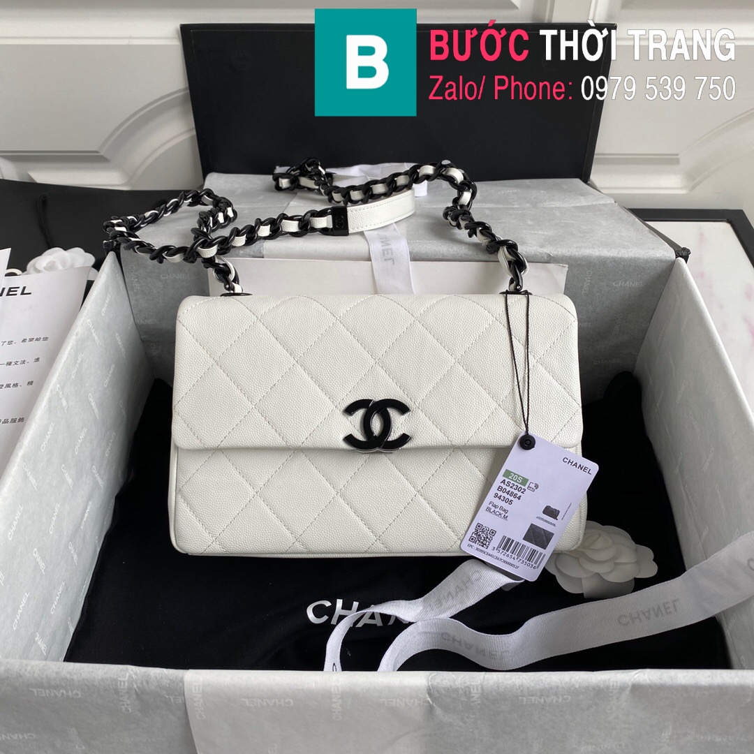 Túi xách Chanel Flap bag siêu cấp da bê màu trắng size  cm – AS2303 –  Túi xách cao cấp, những mẫu túi siêu cấp, like authentic cực đẹp