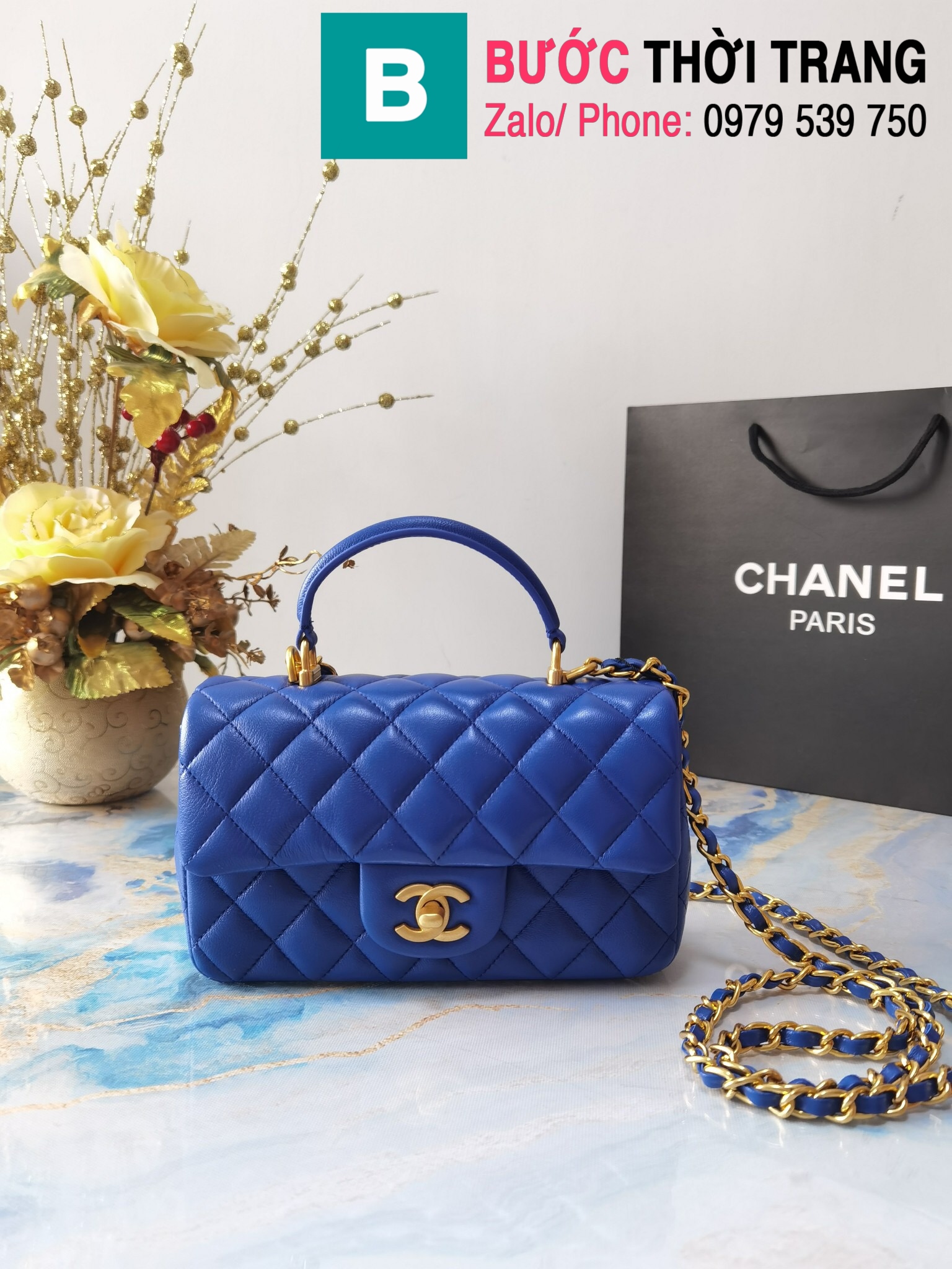 Túi Xách Chanel Classic Flap Bag Medium khóa vàng