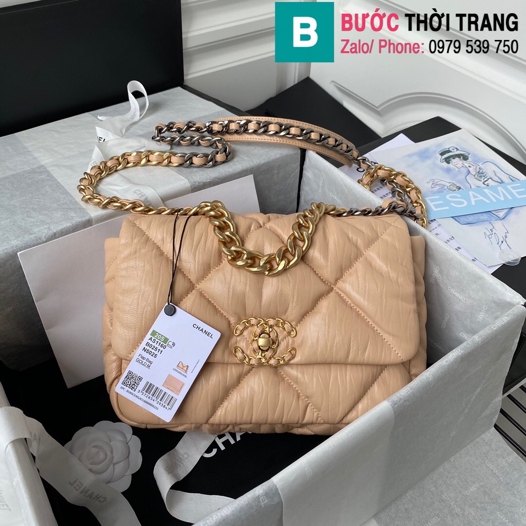 Túi xách Chanel 19 bag siêu cấp da cừu màu nude size 26cm – Túi xách cao  cấp, những mẫu túi siêu cấp, like authentic cực đẹp