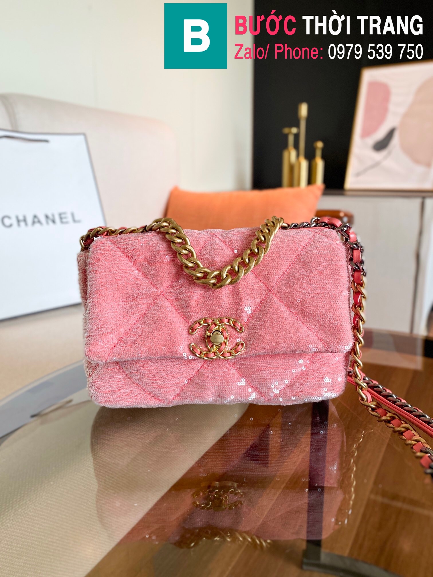 Túi xách Chanel 19 Flap Bag cao cấp VIP  CN000137