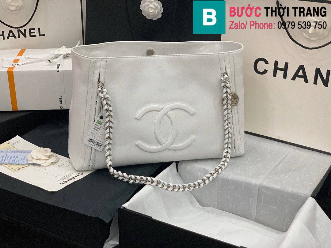 DIY Handmade Authentic Upcycled Premium Leather Black  White Monochrome Chanel  Handbag Tote  The Crystal Shoe Company