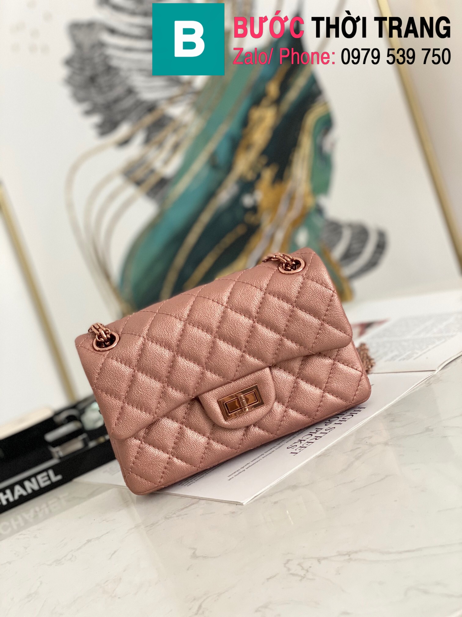 Túi xách Chanel Mini  Handbag siêu cấp da bê màu hồng size 20cm –  AS0874 – Túi xách cao cấp, những mẫu túi siêu cấp, like authentic cực đẹp