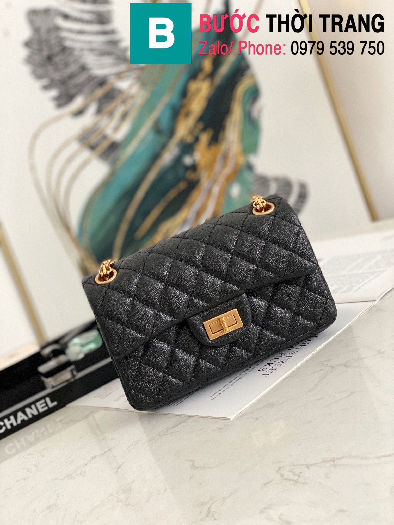 Túi xách Chanel Mini  Handbag siêu cấp da bê màu đen size 20cm – AS0874  – Túi xách cao cấp, những mẫu túi siêu cấp, like authentic cực đẹp