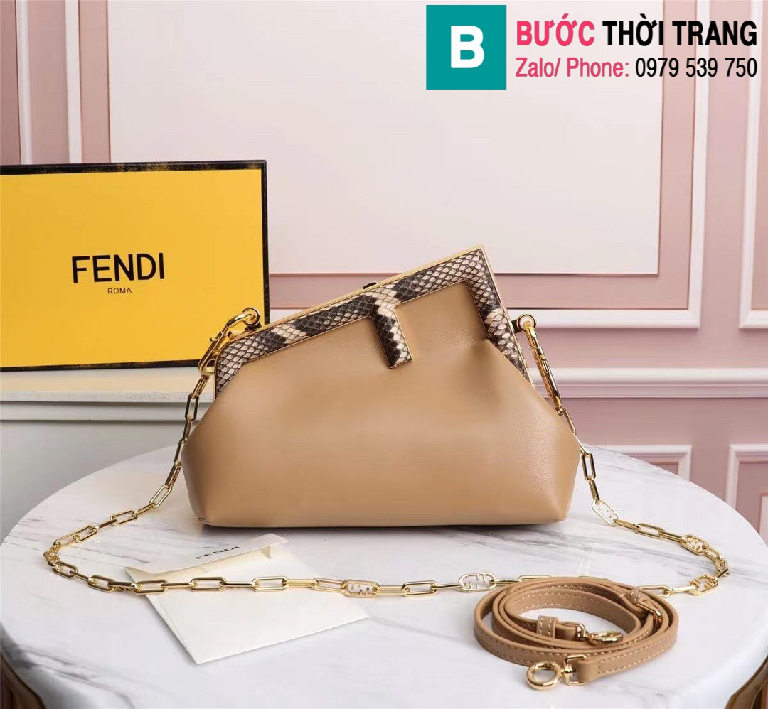 Túi xách Fendi Kan I Logo leather handbag (28)