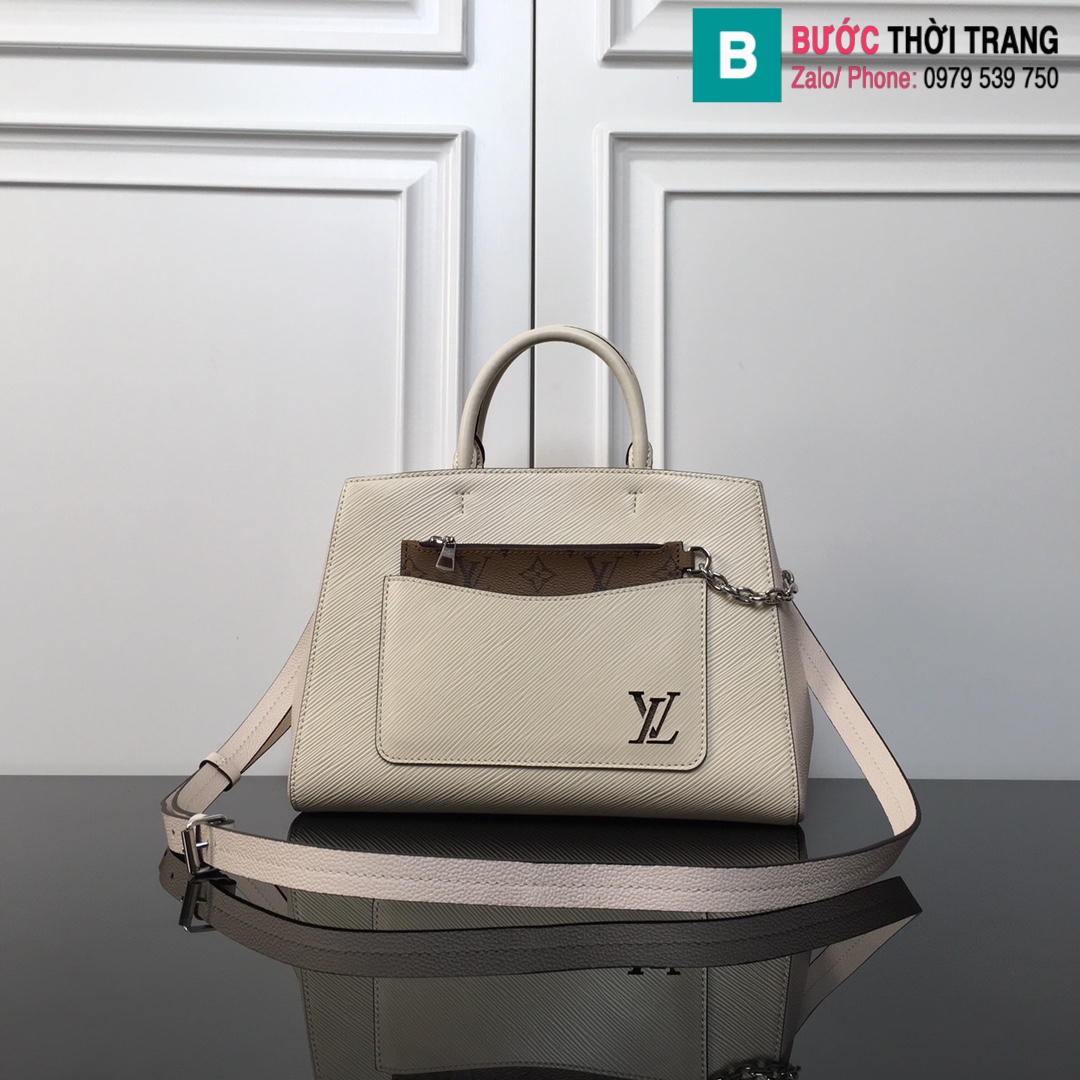 Túi xách Louis Vuitton Marelle Tote MM siêu cấp da epi màu trắng size 30cm  – Túi xách cao cấp, những mẫu túi siêu cấp, like authentic cực đẹp